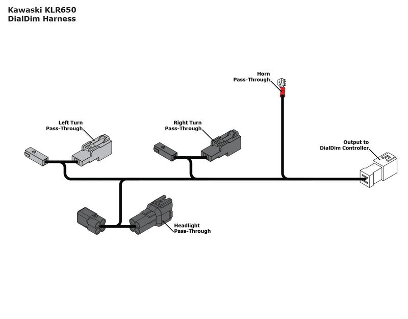 DENALI Plug & Play DialDim Wiring Adapter - Kawasaki KLR 650