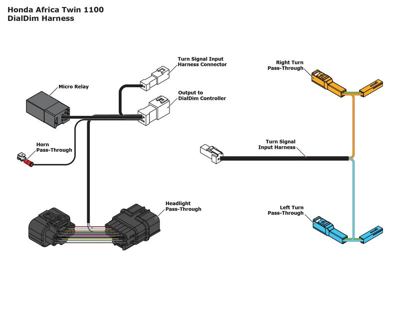 DENALI Plug & Play DialDim Wiring Adapter - Honda Africa Twin 1100