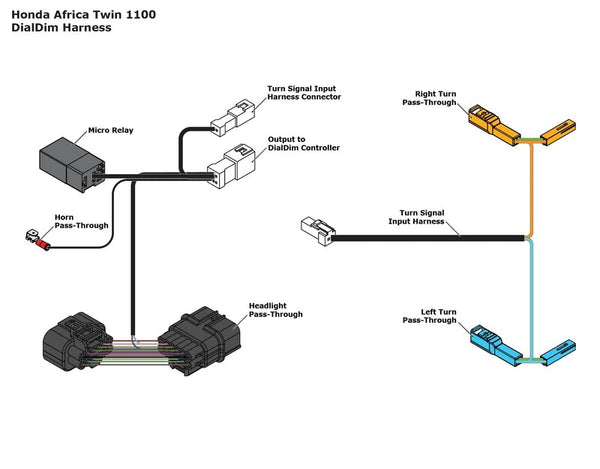 DENALI Plug & Play DialDim Wiring Adapter - Honda Africa Twin 1100