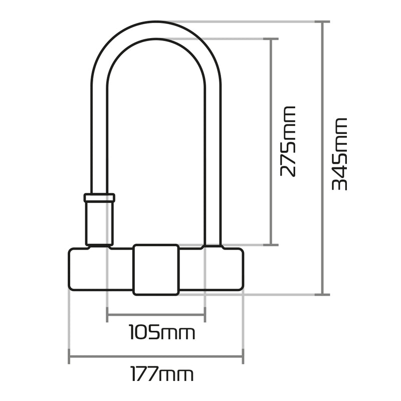 OXFORD Magnum U-lock with Bracket - 170x315mm