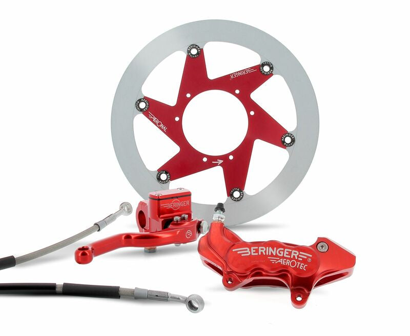BERINGER Top Race Brake System 17'' Wheel AerotecÂ® Axial Caliper 6 Pistons Red Honda CRF250R/450R