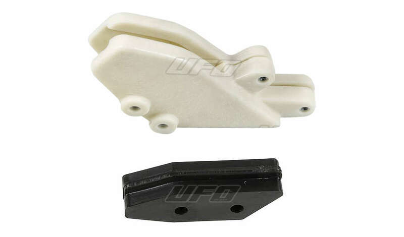 UFO Chain Guide + Slider Kit Translucent White/Black Kawasaki KX125/250