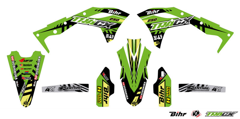 UFO Plastic & Graphic Kit OEM Color Kawasaki KX250F