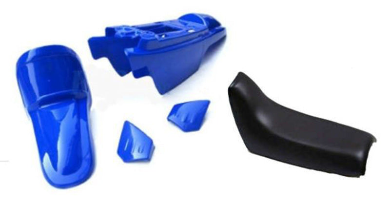 ART Plastic Kit OEM Color Blue w/ Complete Seat Black Yamaha PW50