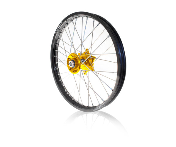 ART MX Complete Front + Rear Wheel 21x1,60/19x2,15 Black Rim/Gold Hub Suzuki