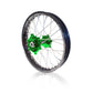 ART MX Complete Front + Rear Wheel 21x1,60/19x1,85 Black Rim/Green Hub Kawasaki