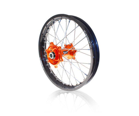 ART MX Complete Front + Rear Wheel 21x1,60/18x2,15 Black Rim/Orange Hub KTM - 3033492