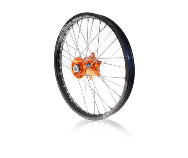 ART MX Complete Front + Rear Wheel 21x1,60/19x2,15 Black Rim/Orange Hub KTM - 3033493
