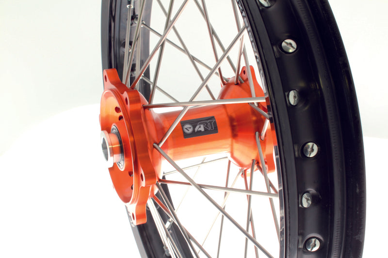 ART MX Complete Front + Rear Wheel 21x1,60/18x2,15 Black Rim/Orange Hub KTM - 3033494