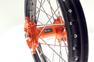 ART MX Complete Front + Rear Wheel 21x1,60/18x2,15 Black Rim/Orange Hub KTM - 3033494