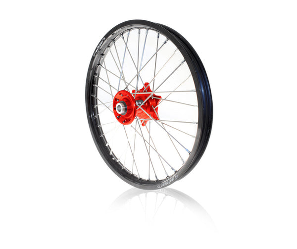 ART MX Complete Front + Rear Wheel 21x1,60/19x2,15 Black Rim/Red Hub Honda
