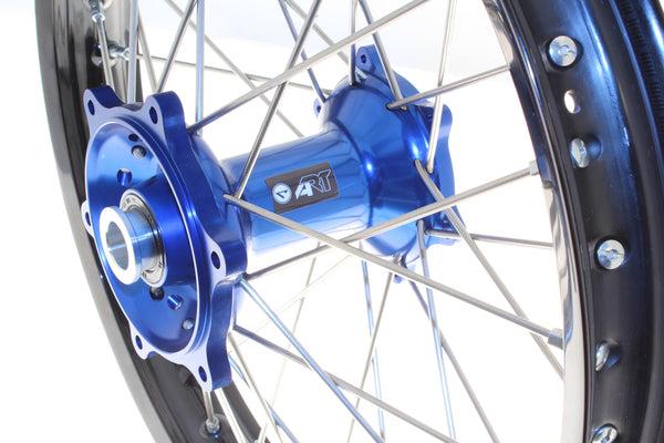 ART MX Complete Front + Rear Wheel 21x1,60/19x2,15 Black Rim/Blue Hub Yamaha - 3033511