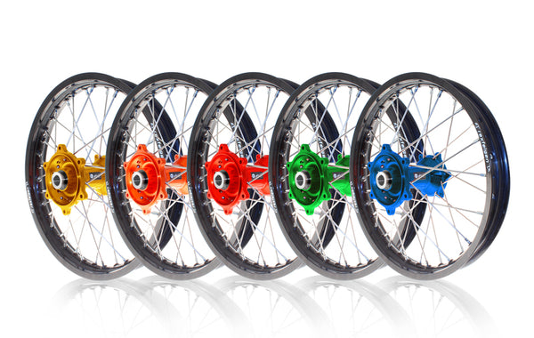 ART MX Complete Front + Rear Wheel 21x1,60/19x2,15 Black Rim/Blue Hub Yamaha - 3033511