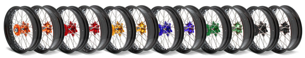 ART SM Complete Front + Rear Wheel 17x3,50/17x4,50 Black Rim/Orange Hub KTM - 3033529