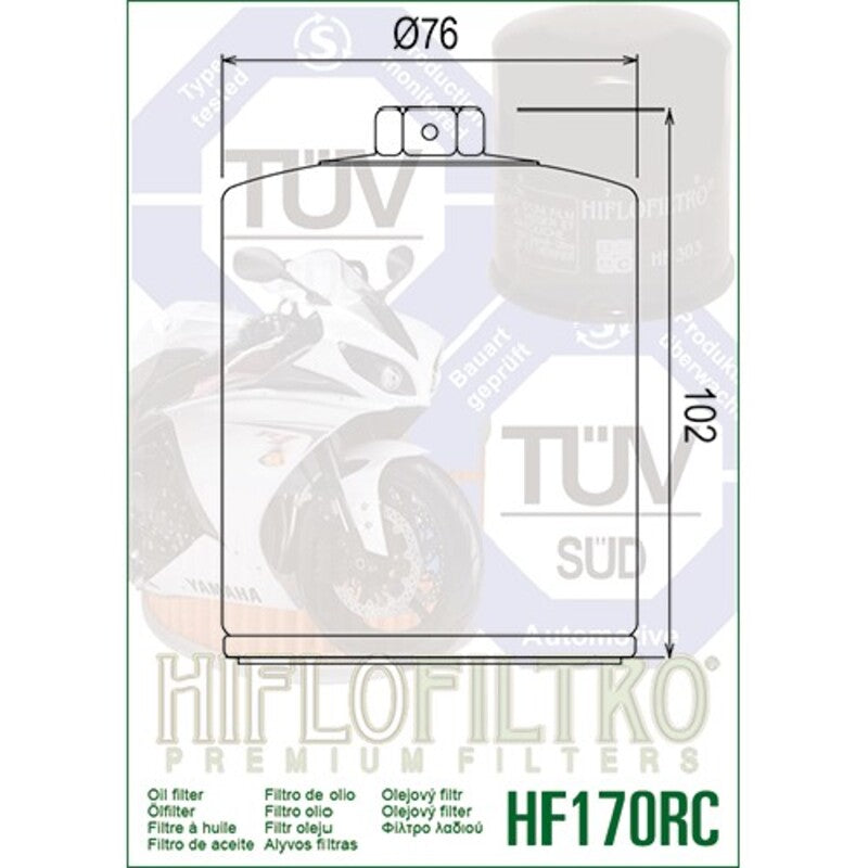HIFLOFILTRO Performance Oil Filter Glossy Black - HF170BRC