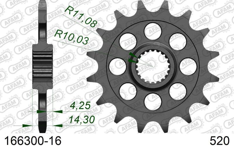 AFAM Steel Standard Front Sprocket 166300 - 520