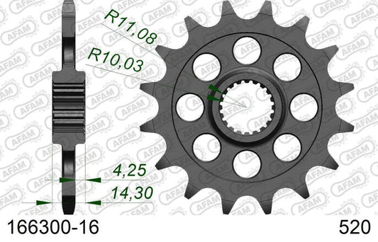 AFAM Steel Standard Front Sprocket 166300 - 520