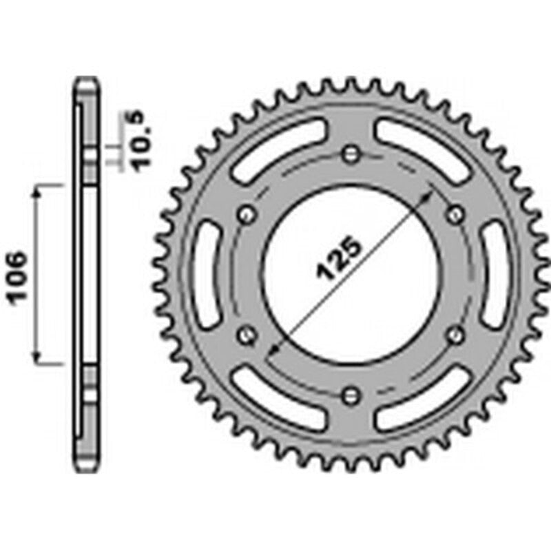 PBR Steel Standard Rear Sprocket 4529 - 525