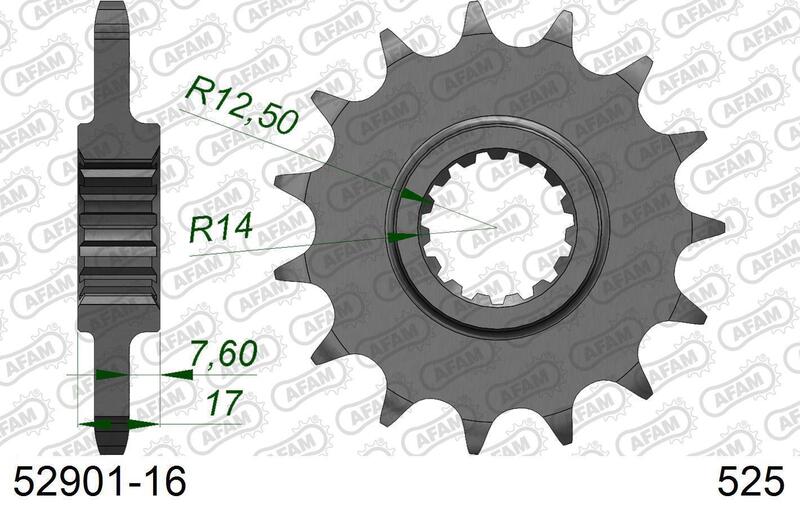 AFAM Steel Standard Front Sprocket 52901 - 525 - 1077105003