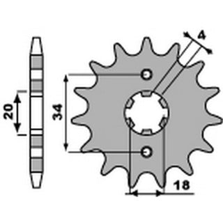 PBR Stahl Standard Kettenrad 2037 - 428 - 1077518003