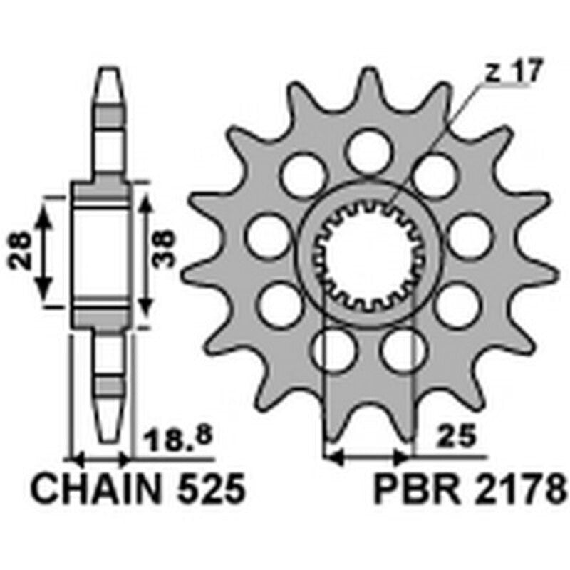 PBR Steel Standard Front Sprocket 2178 - 520 - 1077597001