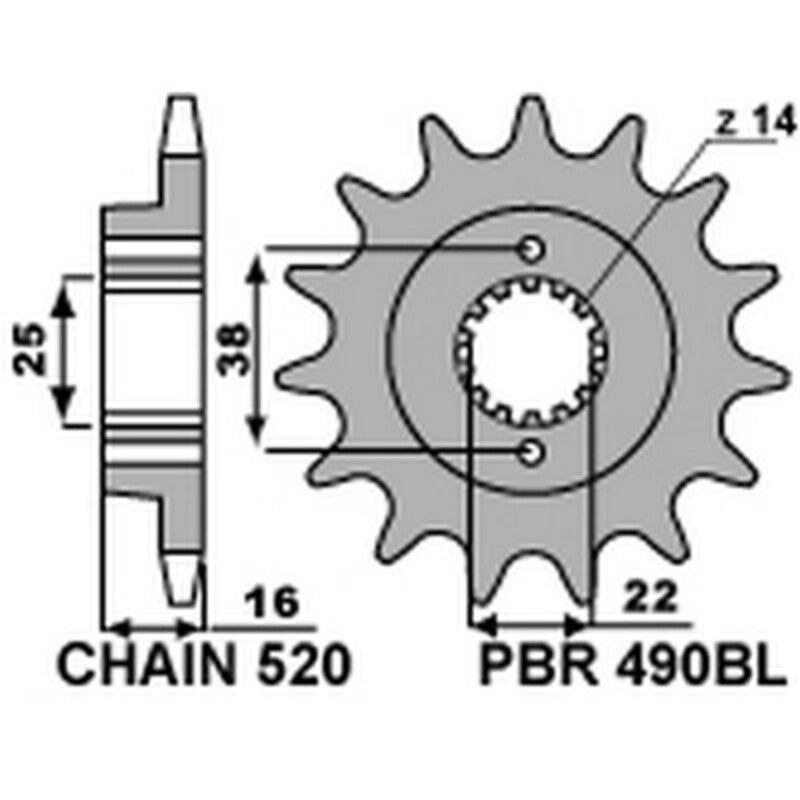 PBR Steel Standard Front Sprocket 490BL - 520
