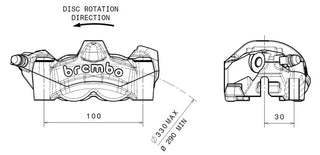 BREMBO M50 Bremssattel vorne links Titan Ø30mm - 1090749 