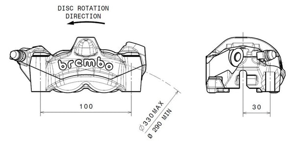 BREMBO M50 Bremssattel vorn links Titan Ø30mm - 1090750 