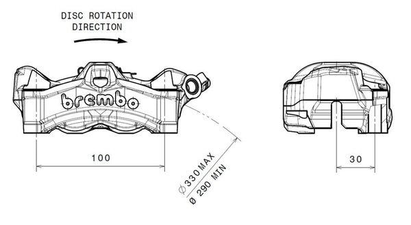 BREMBO Stylema Front Left Brake Caliper Black - 1090763