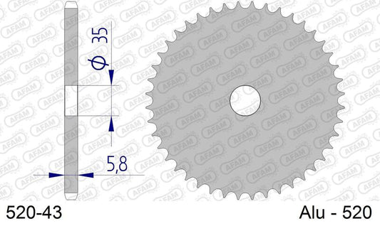 AFAM Aluminium Ultra-Light Hard Anodized Rear Sprocket 17404 - 520 - 1096618001