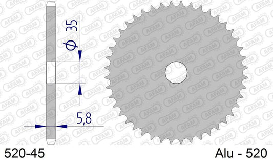 AFAM Aluminium Ultra-Light Hard Anodized Rear Sprocket 17404 - 520 - 1096618003