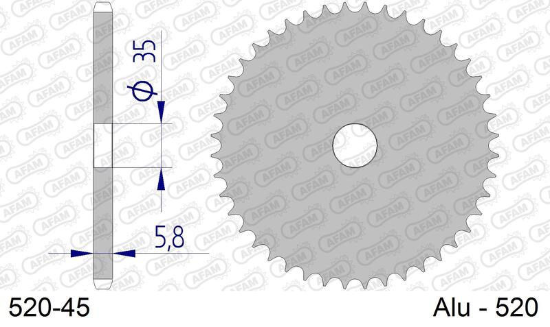 AFAM Aluminium Ultra-Light Hard Anodized Rear Sprocket 17404 - 520 - 1096618003