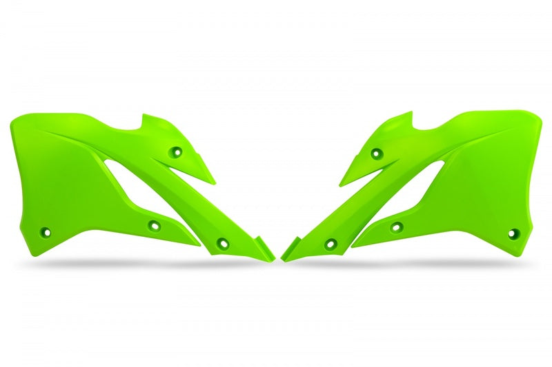 UFO Radiator Covers - Neon Green Kawasaki KX85