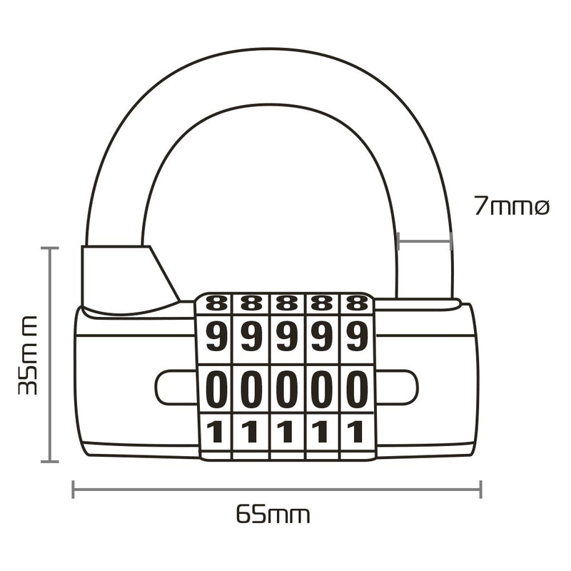 OXFORD 5-digit combination padlock