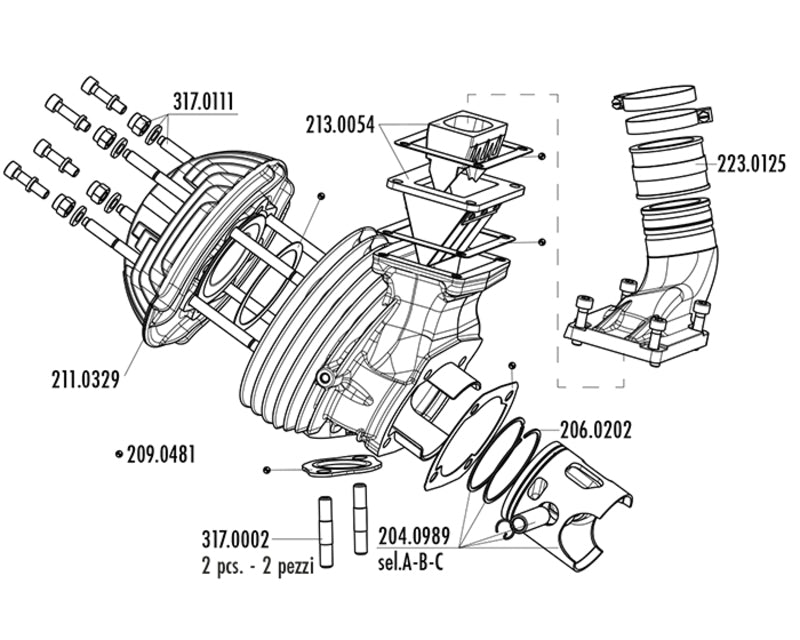 POLINI Evolution Complete Cylinder Kit + Reed Valve